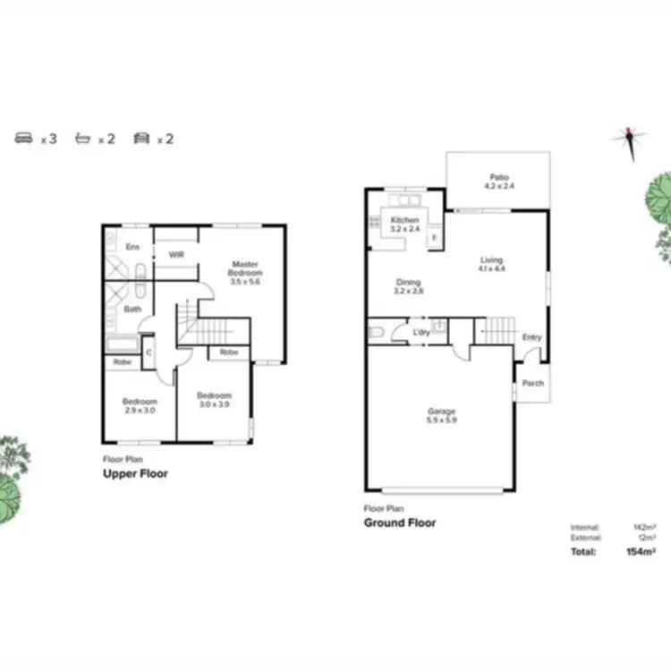 Floorplan of Homely townhouse listing, 45/57 Charles Canty Drive, Wellington Point QLD 4160