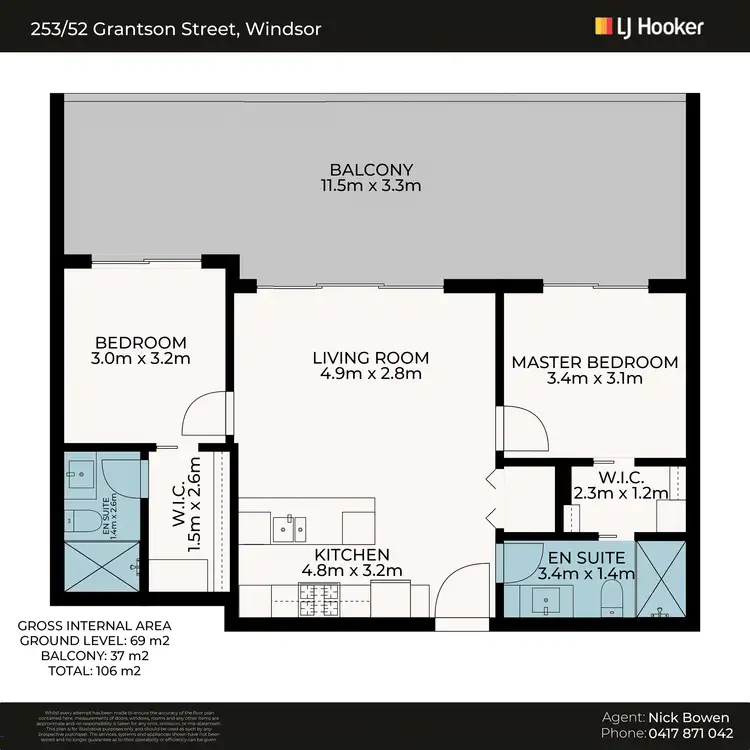 Floorplan of Homely apartment listing, Unit 253/52 Grantson Street, Windsor QLD 4030
