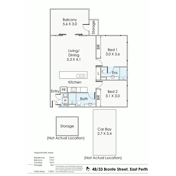 Floorplan of Homely apartment listing, 48/33 Bronte Street, East Perth WA 6004