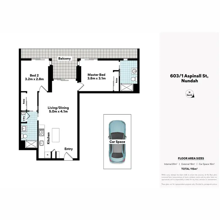 Floorplan of Homely apartment listing, 603/1 Aspinall Street, Nundah QLD 4012