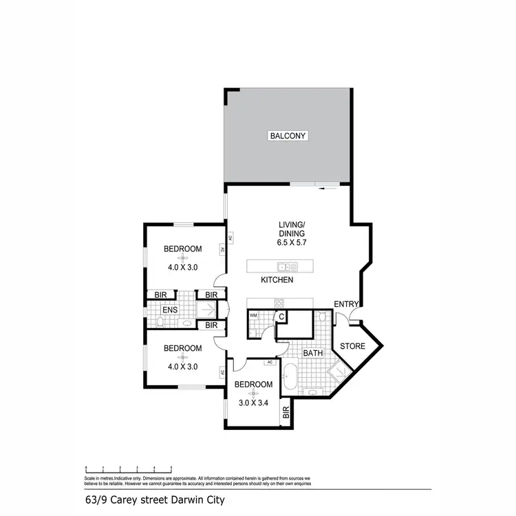 Floorplan of Homely unit listing, 63/9 Carey Street, Darwin City NT 800