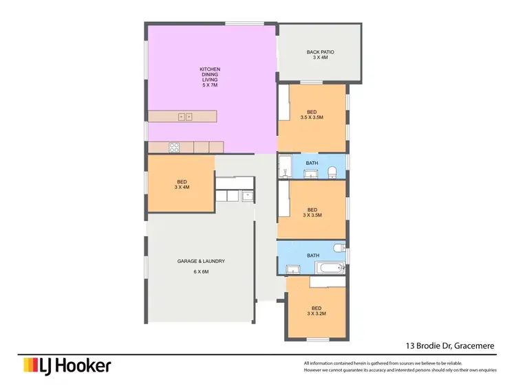 Floorplan of Homely house listing, 13 Brodie Drive, Gracemere QLD 4702