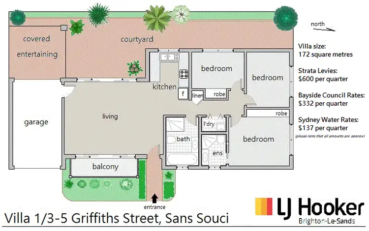 Floorplan of Homely villa listing, Villa 1/3-5 Griffiths Street, Sans Souci NSW 2219