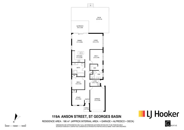 Floorplan of Homely semi-detached listing, 119A Anson Street, St Georges Basin NSW 2540