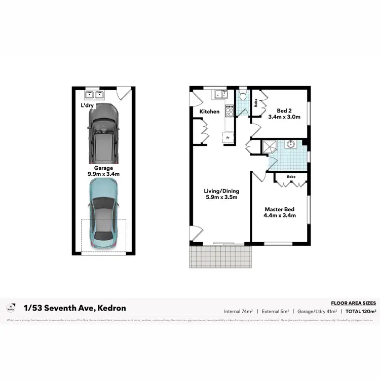 Floorplan of Homely unit listing, 1/53 Seventh Avenue, Kedron QLD 4031