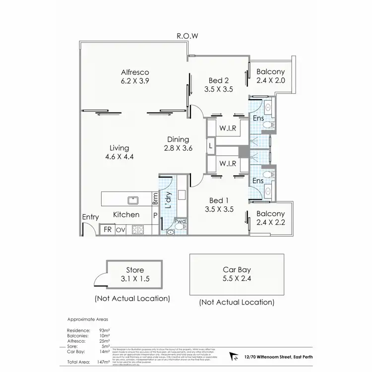 Floorplan of Homely apartment listing, 12/70 Wittenoom Street, East Perth WA 6004