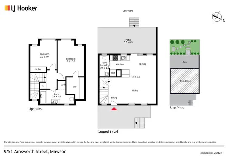 Floorplan of Homely townhouse listing, 9/51 Ainsworth Street, Mawson ACT 2607