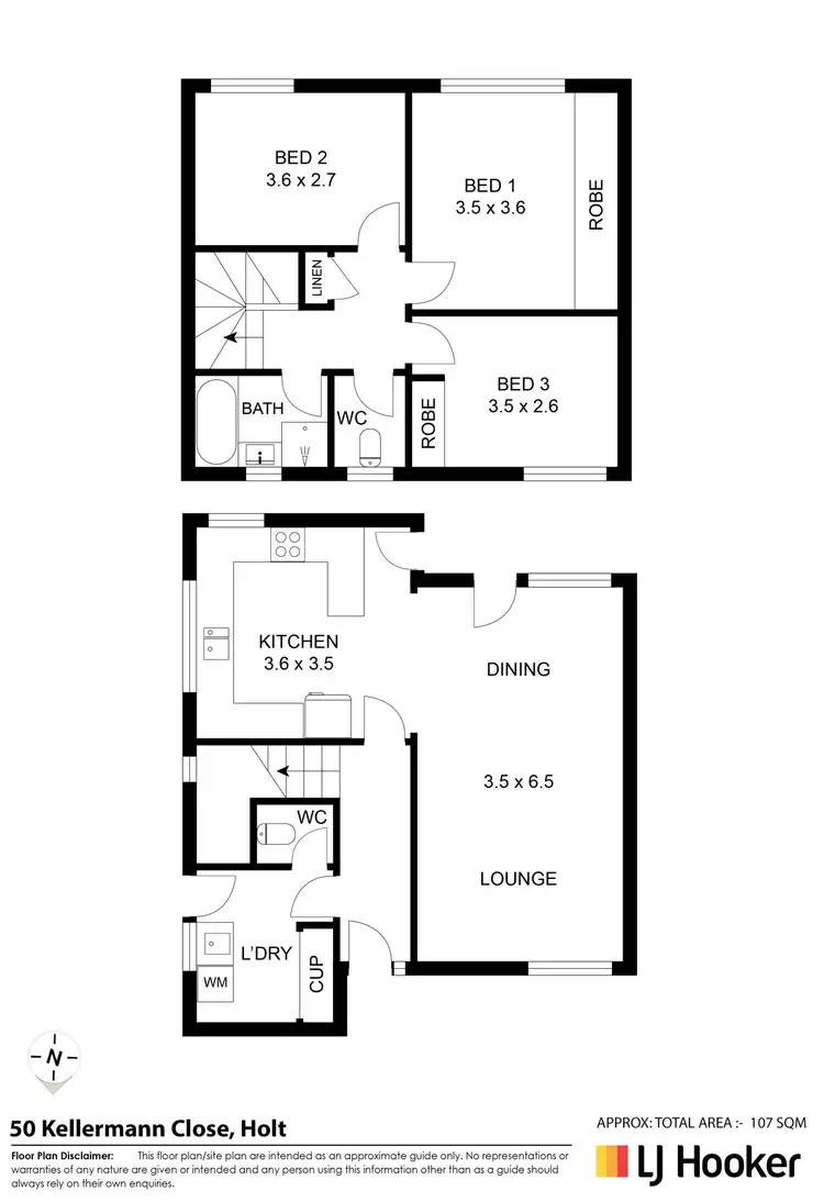 Floorplan of Homely townhouse listing, 50 Kellermann Close, Holt ACT 2615