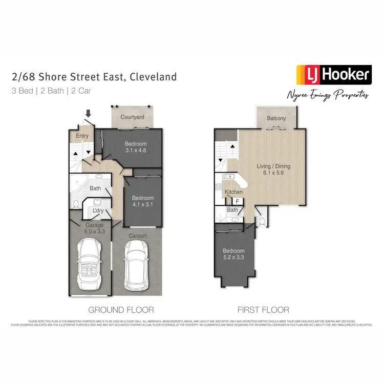 Floorplan of Homely townhouse listing, 2/68 Shore Street East, Cleveland QLD 4163
