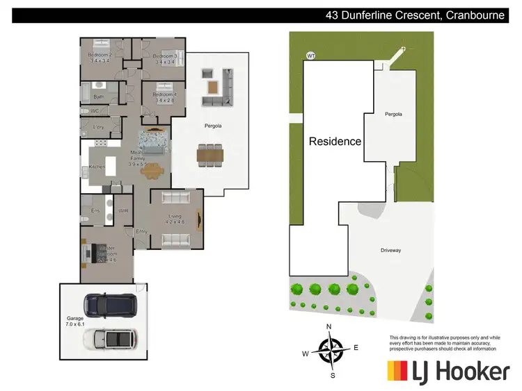 Floorplan of Homely house listing, 43 Dunferline Crescent, Cranbourne VIC 3977