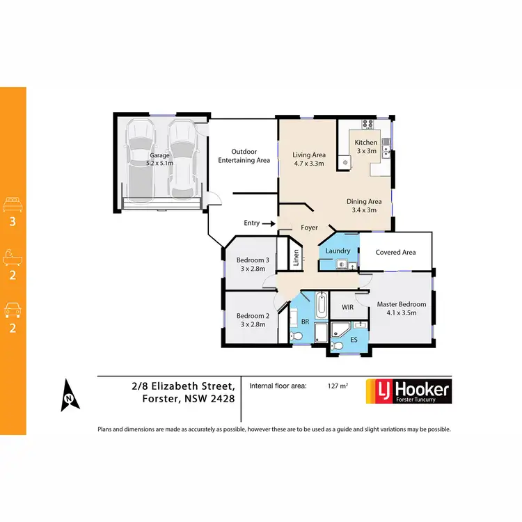 Floorplan of Homely villa listing, 2/8 Elizabeth Street, Forster NSW 2428