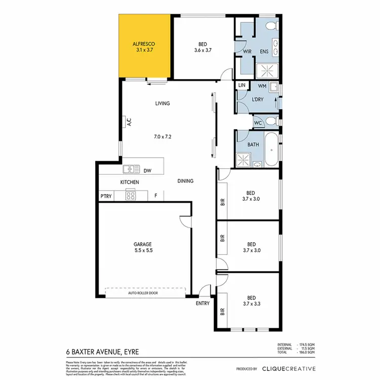 Floorplan of Homely house listing, 6 Baxter Avenue, Eyre SA 5121