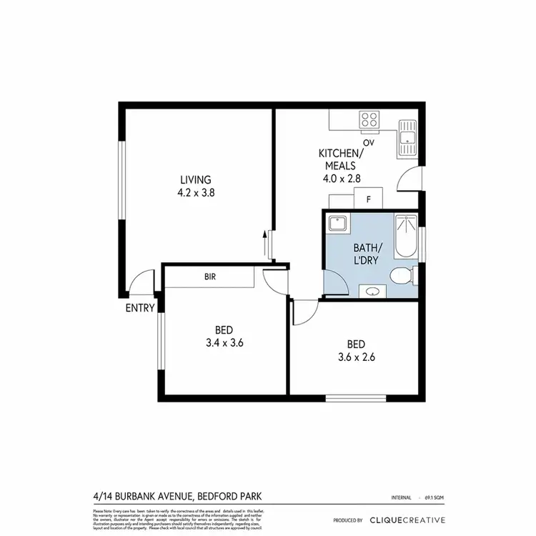 Floorplan of Homely house listing, 4/14 Burbank Avenue, Bedford Park SA 5042