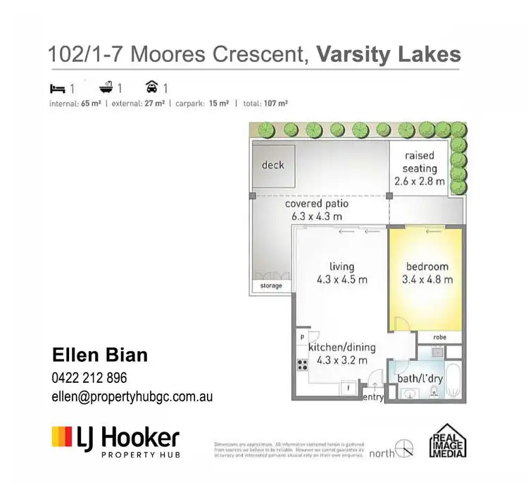 Floorplan of Homely apartment listing, 102/1-7 Moores Crescent, Varsity Lakes QLD 4227