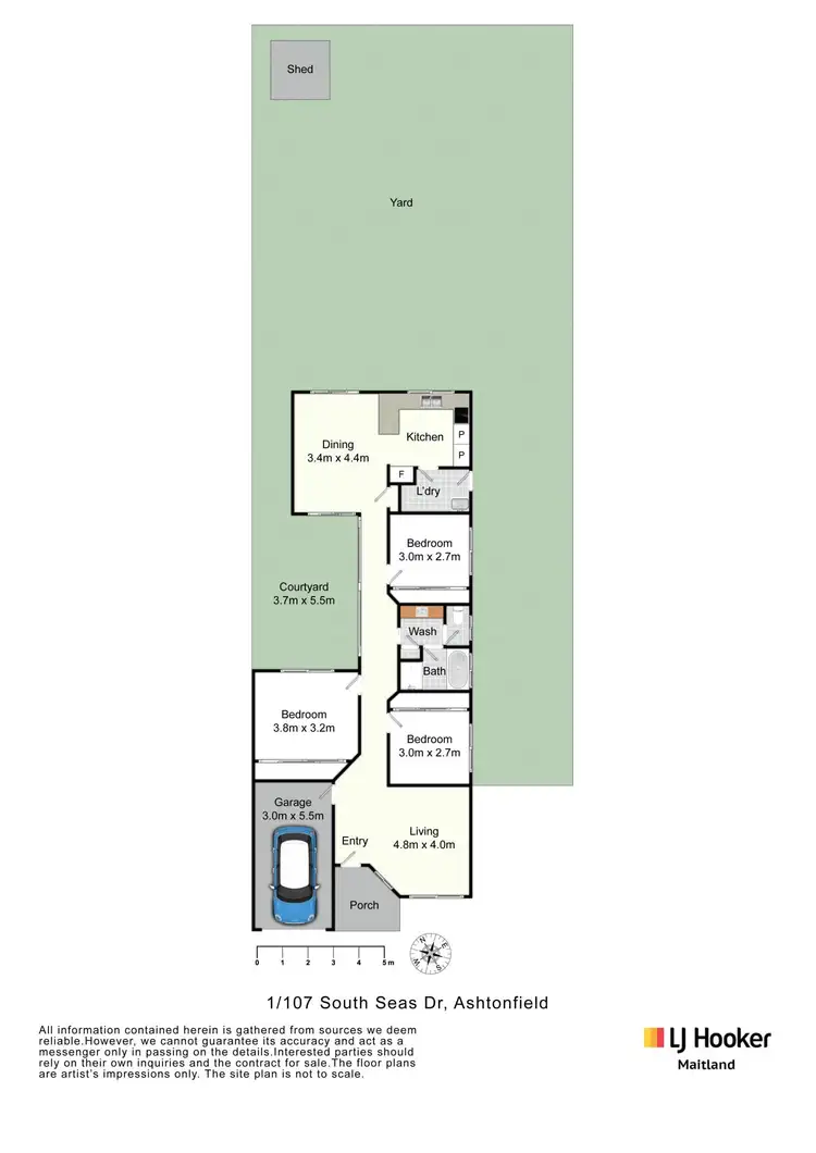 Floorplan of Homely unit listing, 1/107 South Seas Drive, Ashtonfield NSW 2323