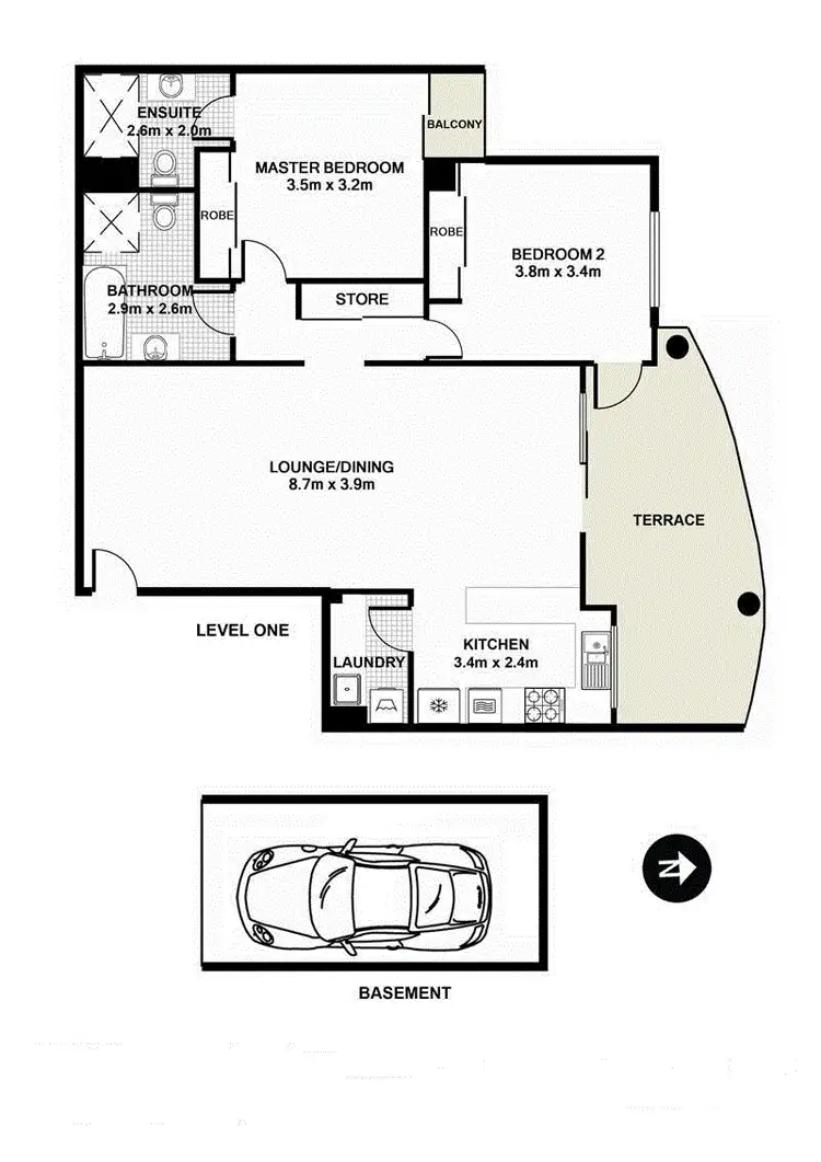 Floorplan of Homely unit listing, 8/45 Walkers Drive, Lane Cove NSW 2066