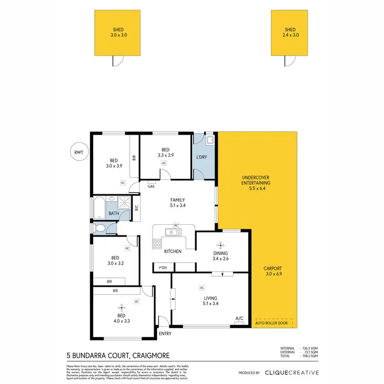 Floorplan of Homely house listing, 5 Bundarra Court, Craigmore SA 5114