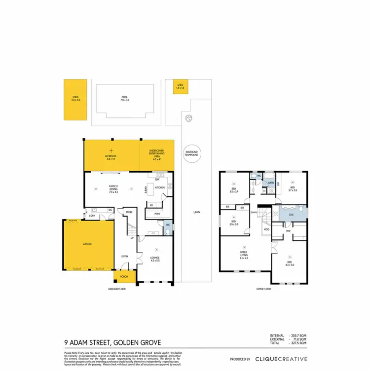 Floorplan of Homely house listing, 9 Adam Street, Golden Grove SA 5125