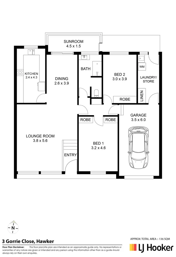 Floorplan of Homely townhouse listing, 3 Gorrie Close, Hawker ACT 2614