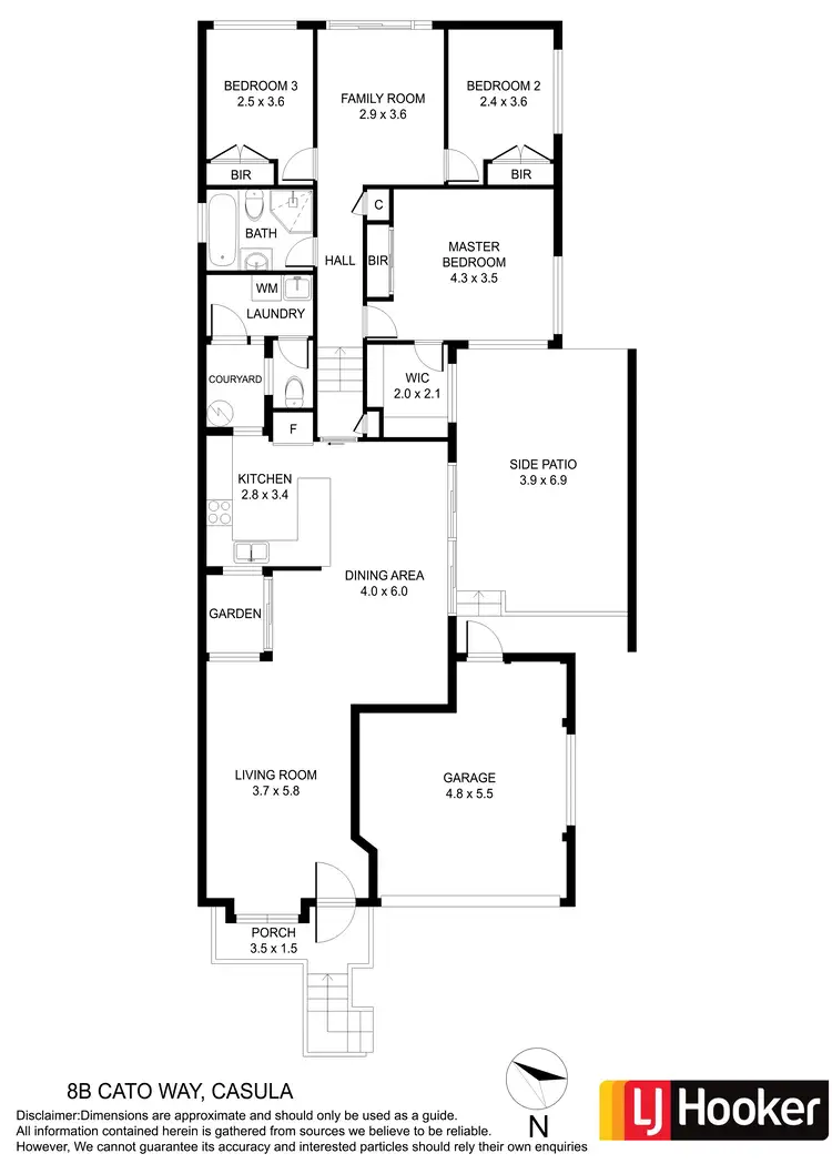 Floorplan of Homely semi-detached listing, 8B Cato Way, Casula NSW 2170