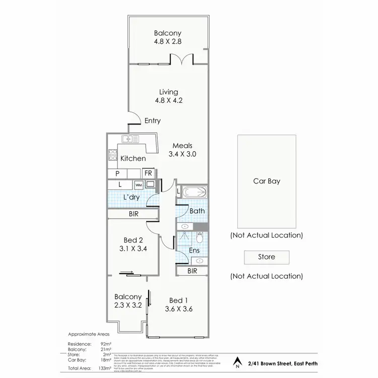 Floorplan of Homely apartment listing, 2/41 Brown Street, East Perth WA 6004