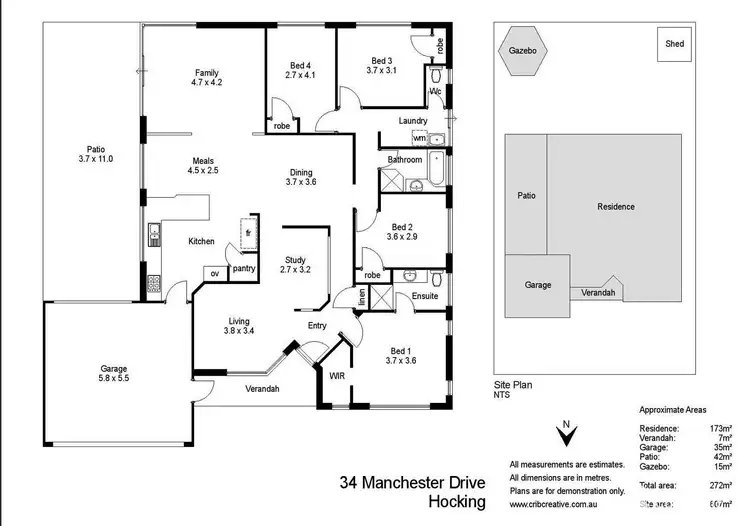 Floorplan of Homely house listing, 34 Manchester Drive, Hocking WA 6065