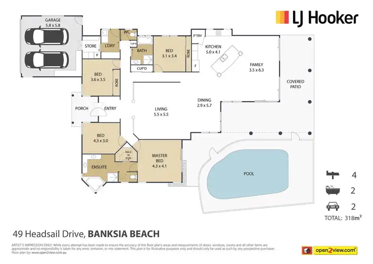 Floorplan of Homely house listing, 49 Headsail Drive, Banksia Beach QLD 4507