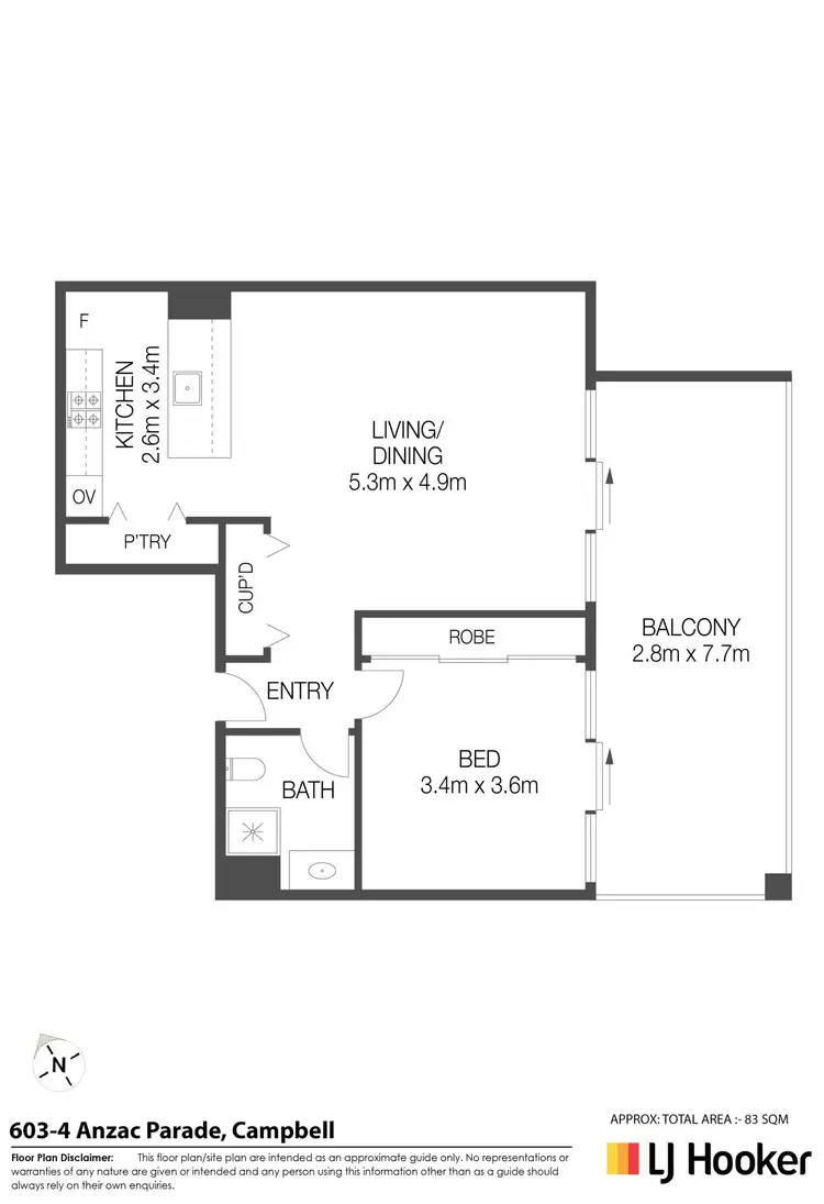 Floorplan of Homely apartment listing, 603/4 Anzac Park, Campbell ACT 2612