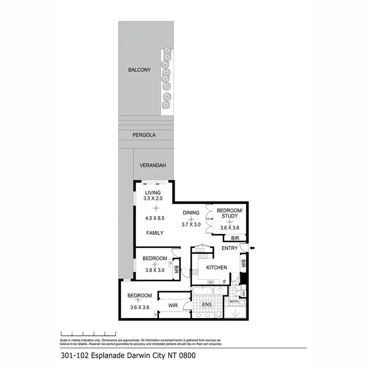 Floorplan of Homely apartment listing, 301/102 The Esplanade, Darwin City NT 800