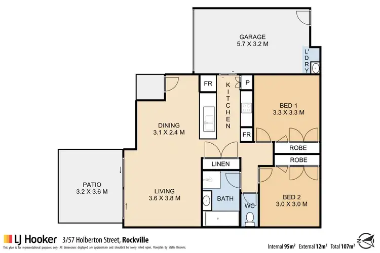 Floorplan of Homely unit listing, 3/57 Holberton Street, Rockville QLD 4350