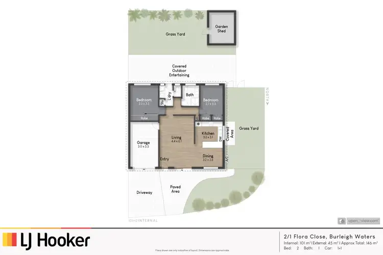 Floorplan of Homely semi-detached listing, 2/1 Flora Close, Burleigh Waters QLD 4220