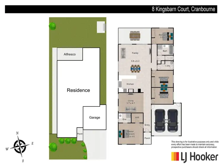 Floorplan of Homely house listing, 8 Kingsbarn Court, Cranbourne VIC 3977
