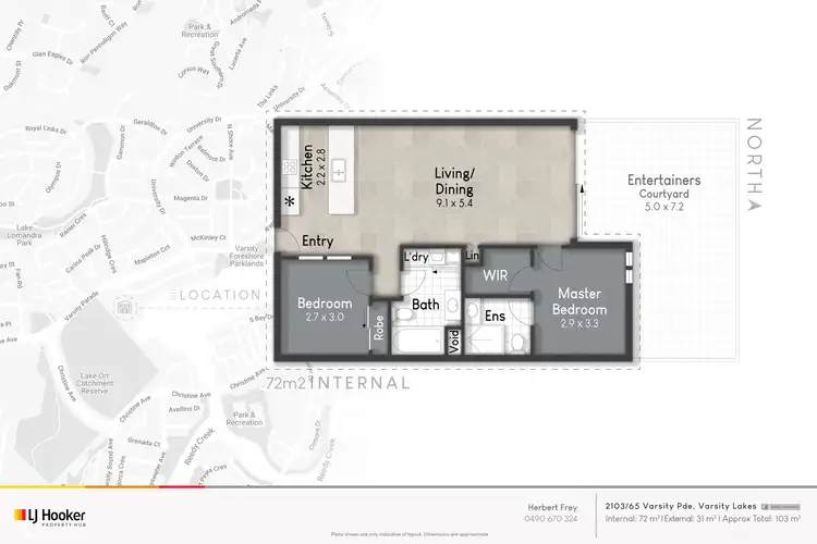 Floorplan of Homely unit listing, 2103/65 Varsity Parade, Varsity Lakes QLD 4227