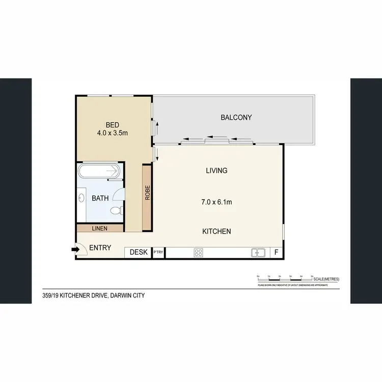 Floorplan of Homely apartment listing, 359/19B Kitchener Drive, Darwin City NT 800