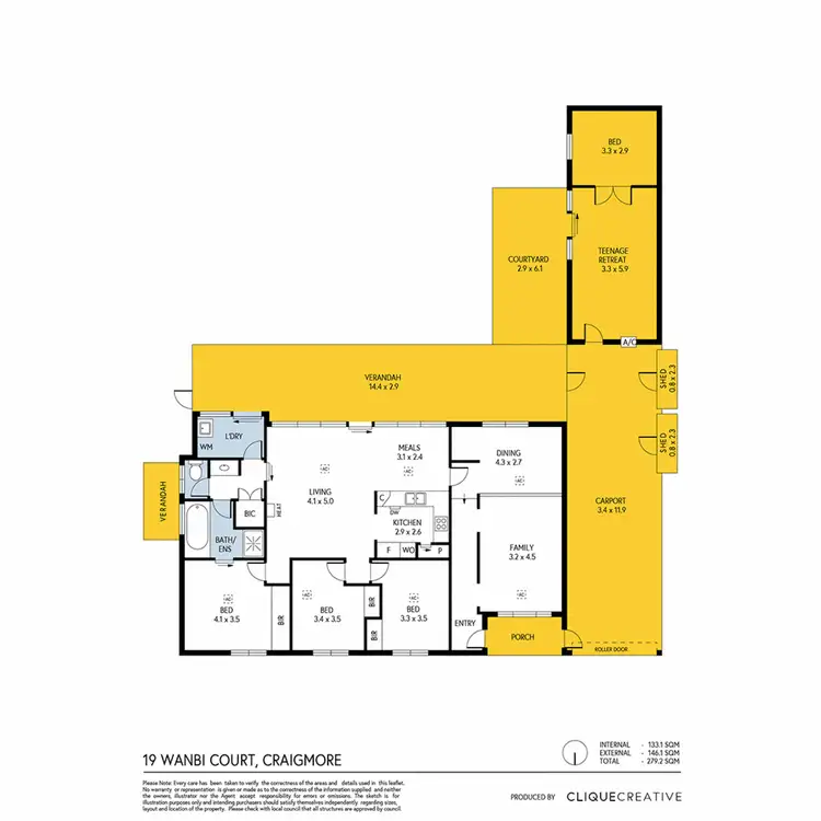Floorplan of Homely house listing, 19 Wanbi Court, Craigmore SA 5114