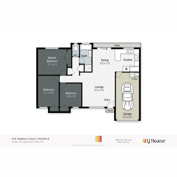 Floorplan of Homely semi-detached listing, 2/6 Hepburn Court, Oxenford QLD 4210