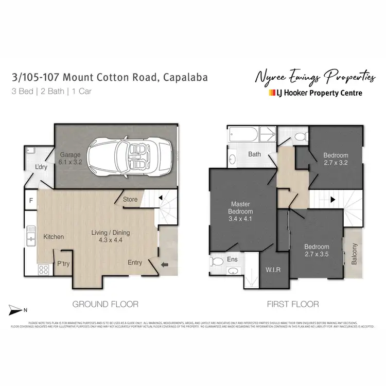 Floorplan of Homely townhouse listing, 3/105-107 Mount Cotton Road, Capalaba QLD 4157