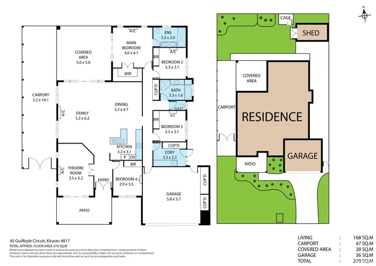 Floorplan of Homely house listing, 45 Guilfoyle Circuit, Kirwan QLD 4817