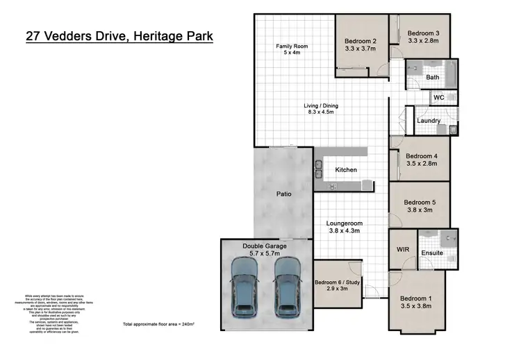 Floorplan of Homely house listing, 27 Vedders Drive, Heritage Park QLD 4118