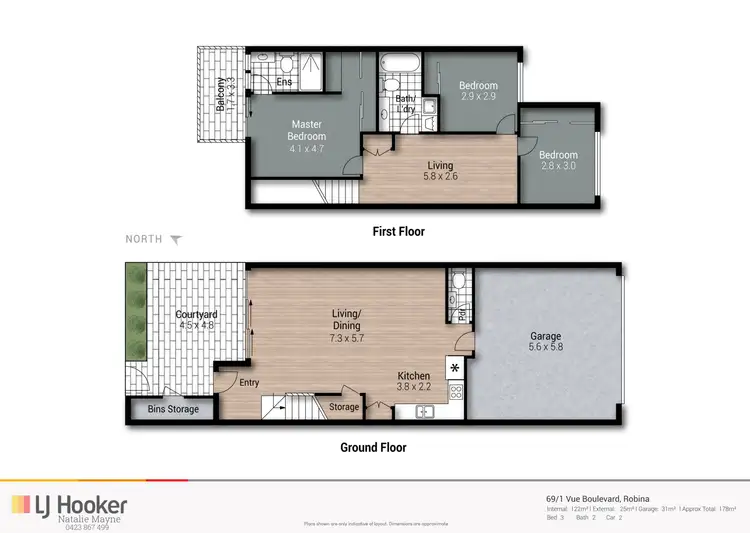 Floorplan of Homely townhouse listing, 69/1 Vue Boulevard, Robina QLD 4226