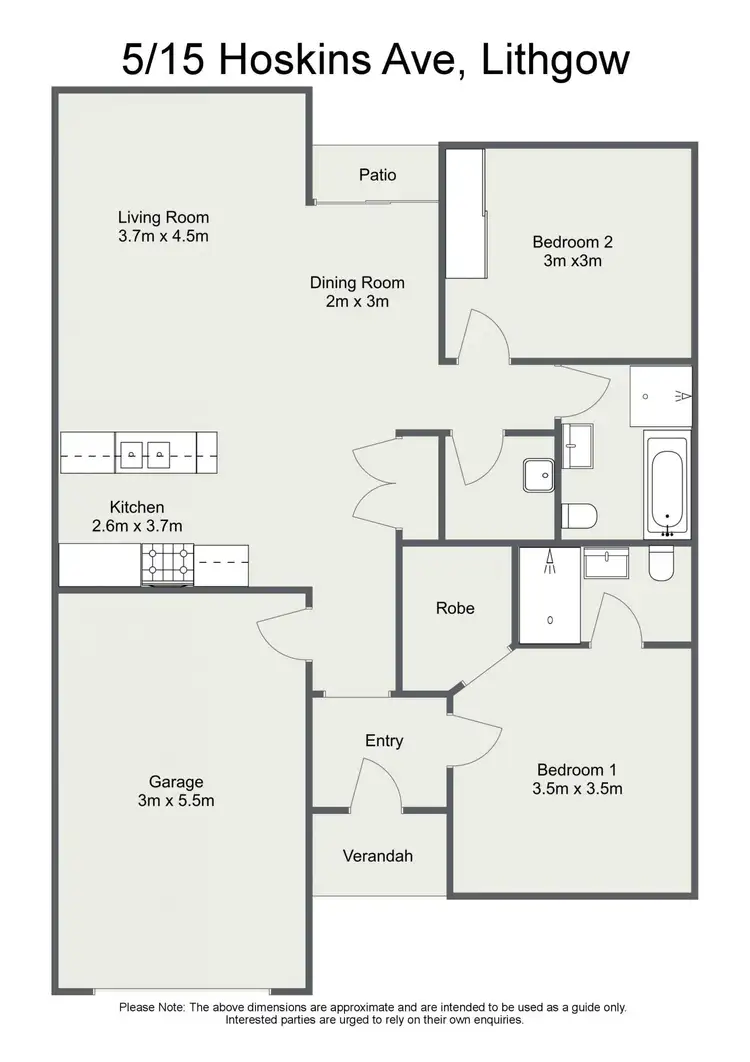 Floorplan of Homely villa listing, 5/15 Hoskins Avenue, Lithgow NSW 2790
