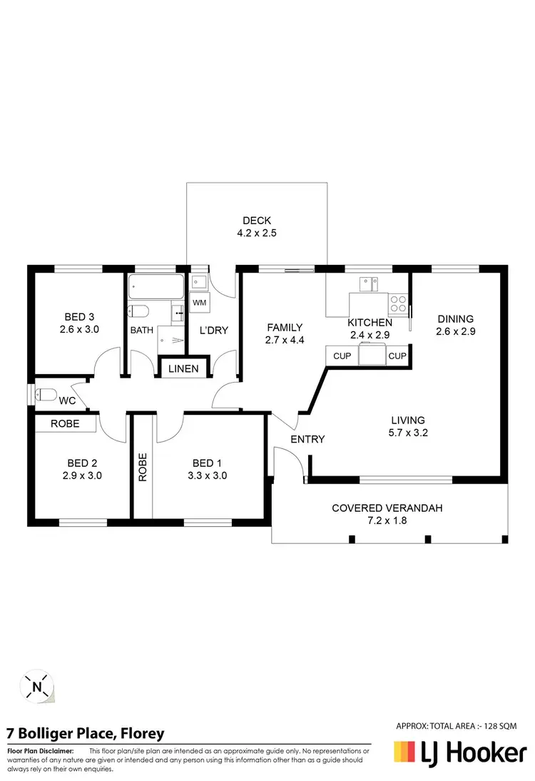 Floorplan of Homely house listing, 7 Bolliger Place, Florey ACT 2615