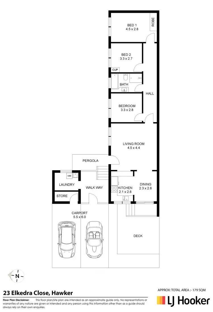Floorplan of Homely townhouse listing, 23 Elkedra Close, Hawker ACT 2614