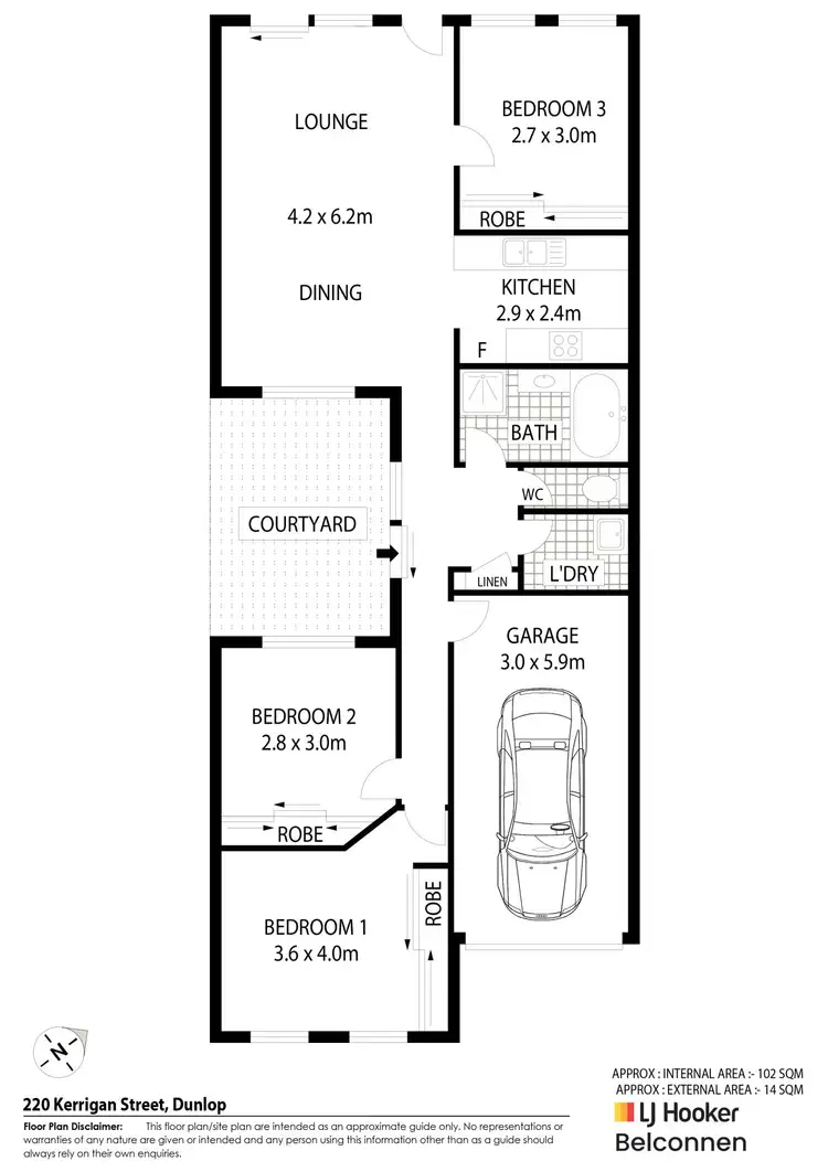 Floorplan of Homely townhouse listing, 220 Kerrigan Street, Dunlop ACT 2615