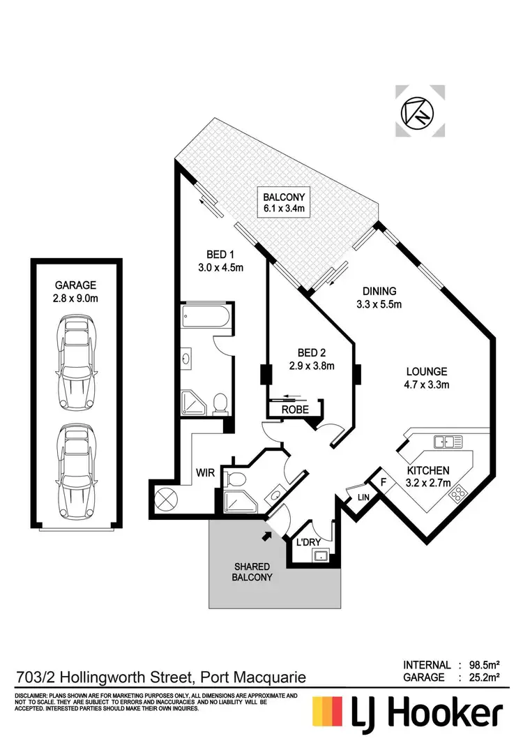Floorplan of Homely unit listing, 703/2 Hollingworth Street, Port Macquarie NSW 2444