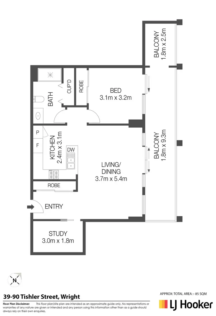 Floorplan of Homely apartment listing, 39/60 Tishler Street, Wright ACT 2611