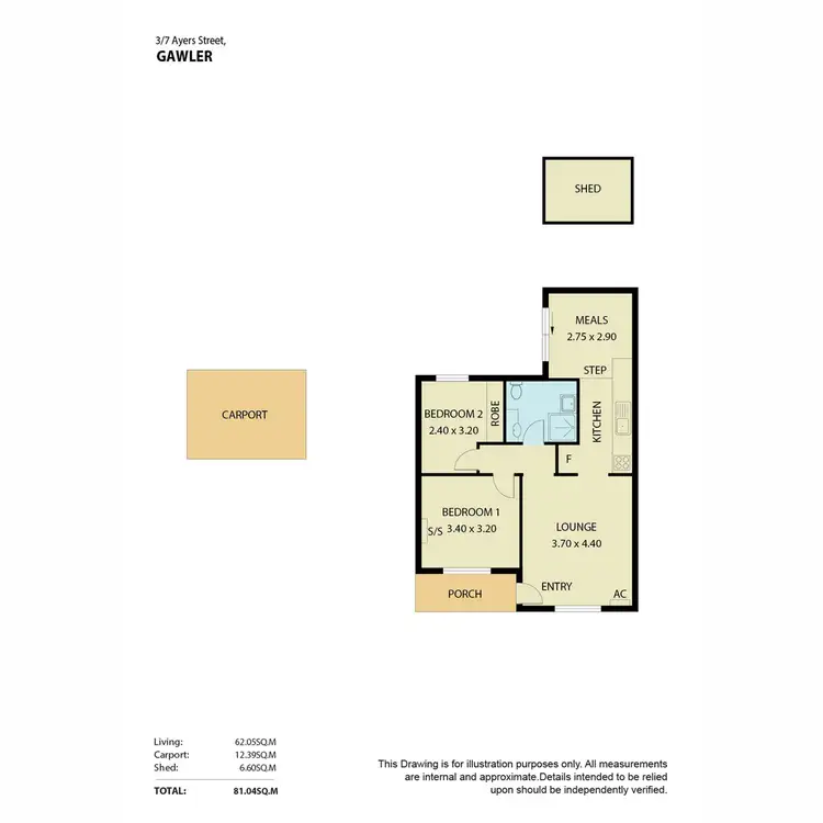 Floorplan of Homely unit listing, 3/7 Ayers Street, Gawler East SA 5118