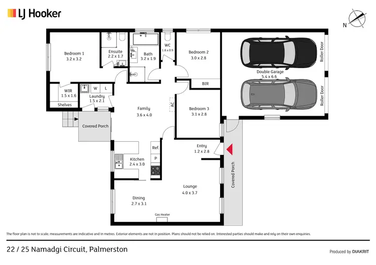 Floorplan of Homely townhouse listing, 22/25 Namadgi Circuit, Palmerston ACT 2913