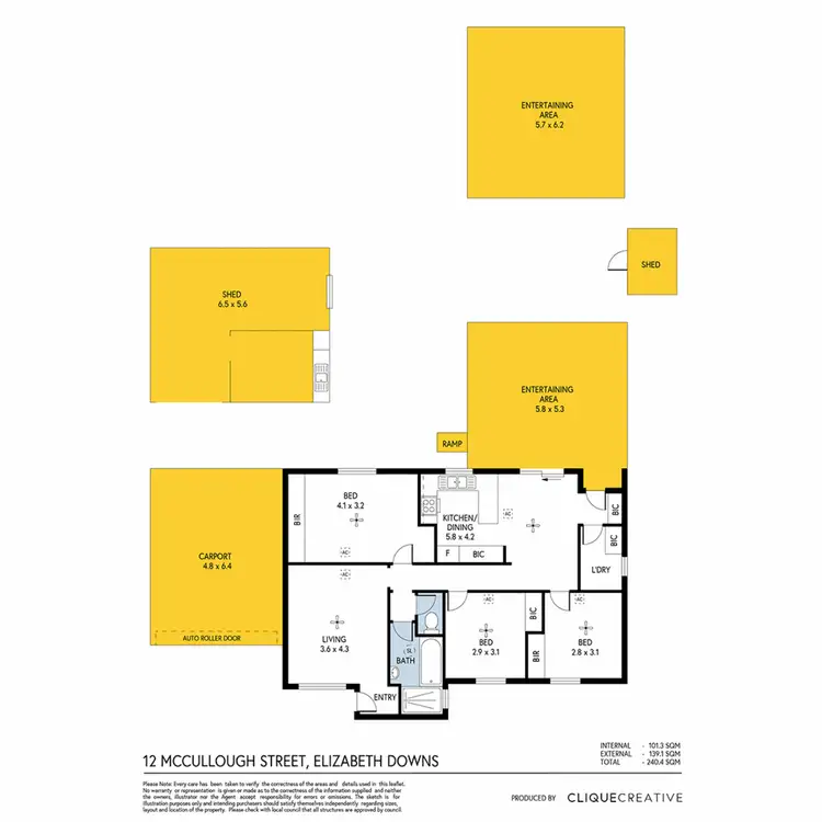 Floorplan of Homely house listing, 12 McCullogh Street, Elizabeth Downs SA 5113