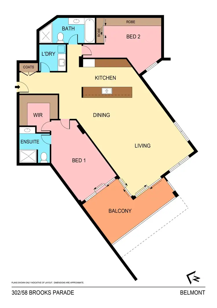Floorplan of Homely apartment listing, 302/58 Brooks Parade, Belmont NSW 2280